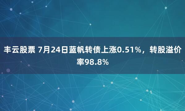 丰云股票 7月24日蓝帆转债上涨0.51%,转股溢价率98.8%
